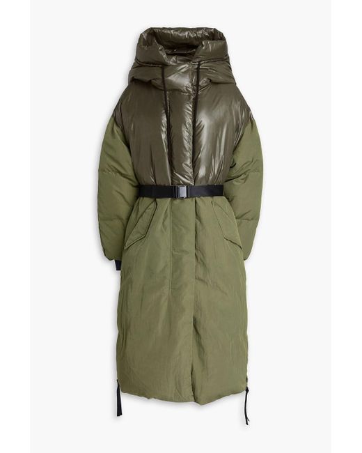 Holden Green Quilted Belted Shell Hooded Down Coat