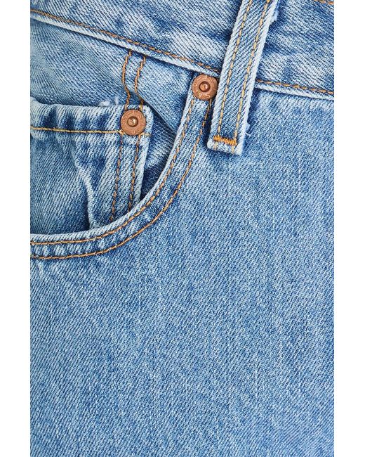 Re/done Blue High-rise Straight-leg Jeans