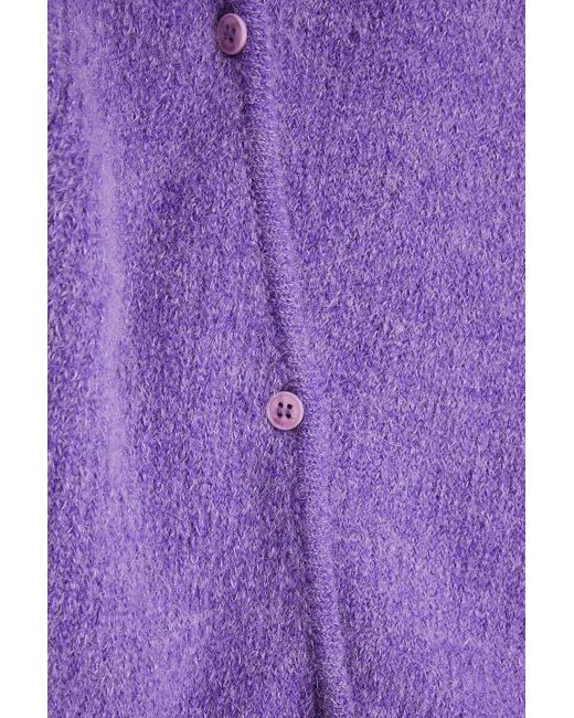 Jacquemus Purple Pau Asymmetric Ribbed-knit Cardigan