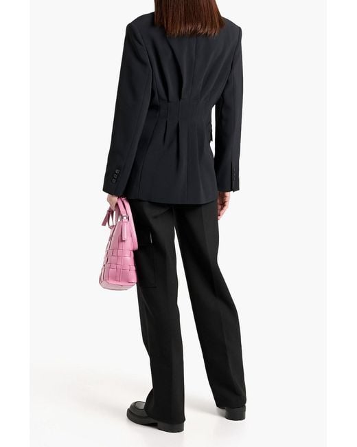 3.1 Phillip Lim Black Pleated Crepe Blazer