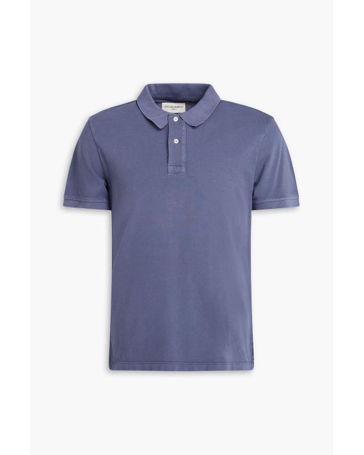 Officine Generale Blue Larry Cotton-Piqué Polo Shirt for men