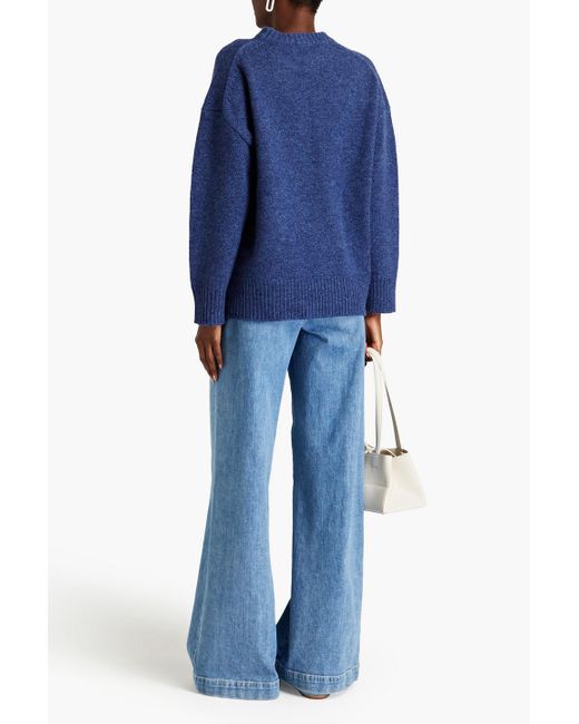 Co. Blue Wool And Cashmere-blend Sweater