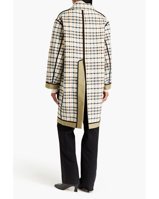 3.1 Phillip Lim White Reversible Checked Cotton-blend Twill And Canvas Coat