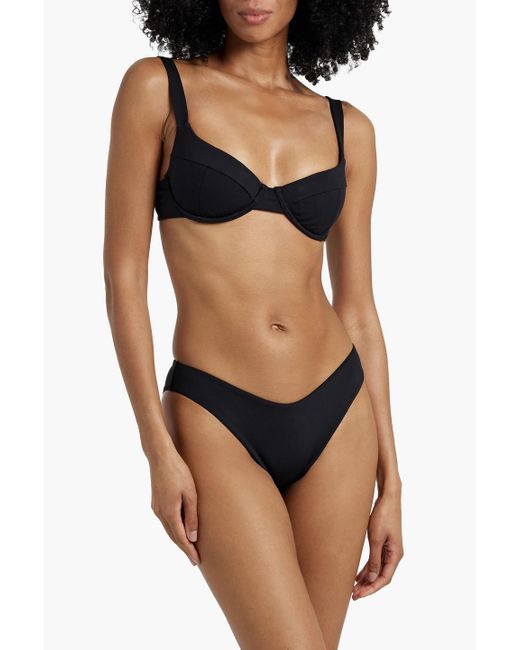 Jonathan Simkhai Black Lia Underwired Bikini Top