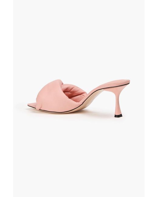 STUDIO AMELIA Pink Twisted Front 70 Leather Mules