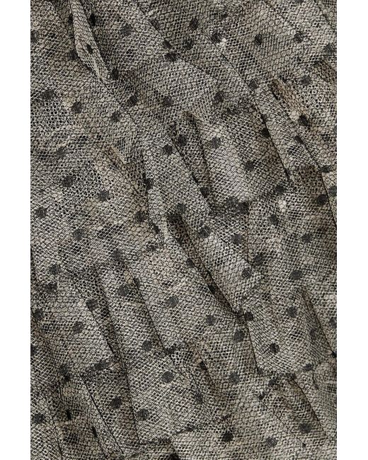 RED Valentino Black Ruffled Point D'Esprit Mini Skirt