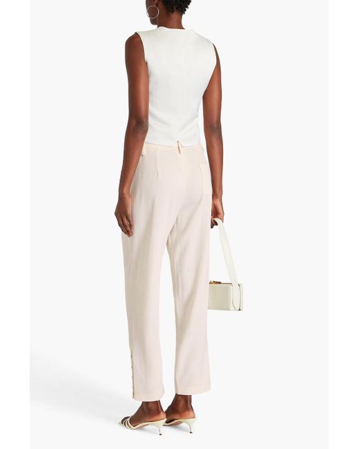 Giorgio Armani White Karottenhose aus woll-twill mit falten