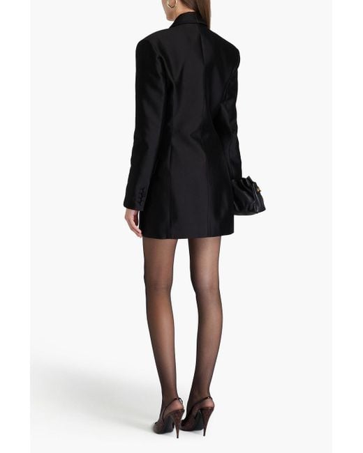 Zimmermann Black Wool And Silk-blend Tuxedo Dress