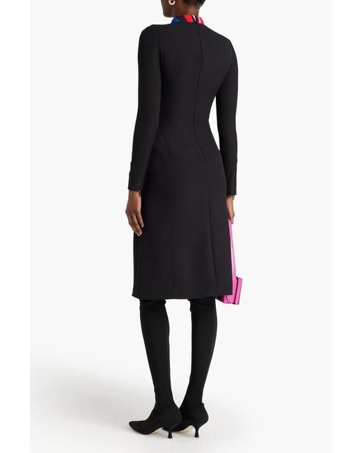 Emilio Pucci Black Printed Crepe Dress