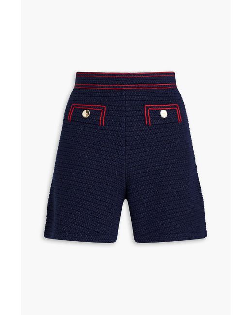 Sandro Blue Roddy Embellished Tweed Shorts