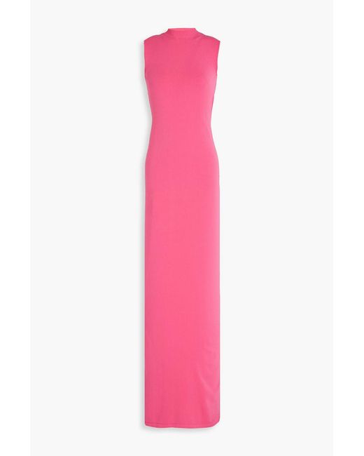 Sportmax Pink Calcio Embellished Knitted Maxi Dress