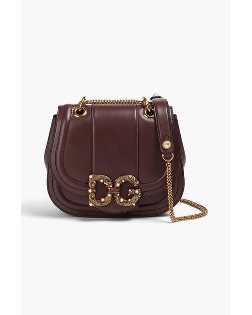 Dolce & Gabbana Brown Dg Amore Leather Cross-body Bag