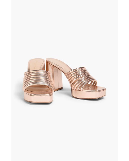 Gianvito Rossi Pink Lena Leather Platform Mules