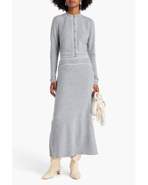 Sandro White Wool Maxi Skirt