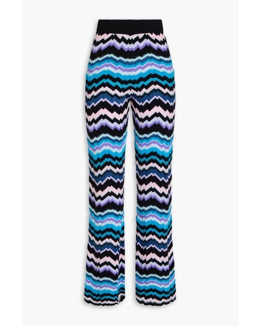 Missoni Blue Zig Zag High-Rise Flared Pants