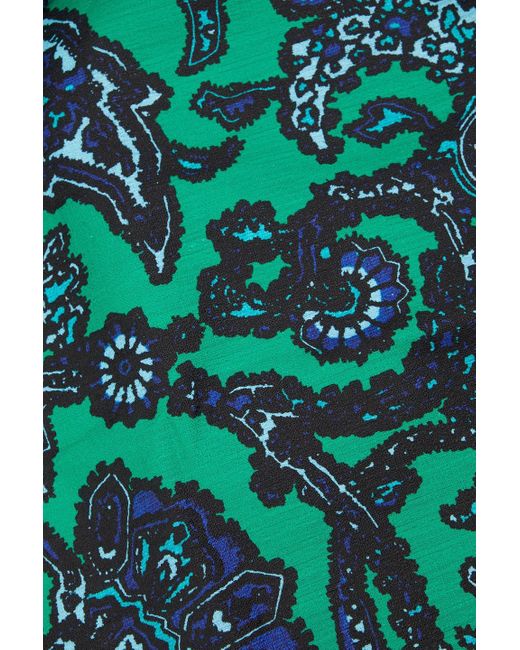 Zimmermann Blue Fringed Paisley-print Cotton Beach Towel