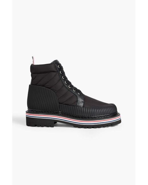 Thom Browne Black Quilted Shell Hiking Boots for men