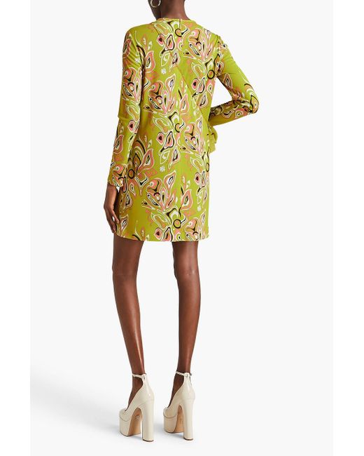 Emilio Pucci Yellow Printed Jersey Mini Dress