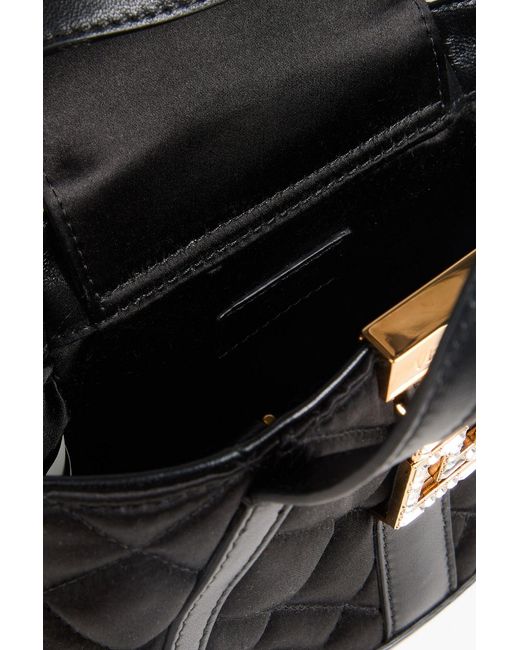 Versace Black Greca Goddess Quilted Satin Tote