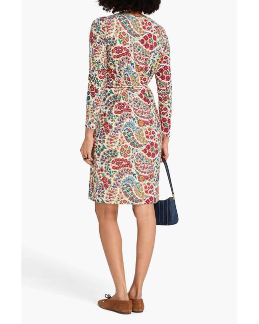 Etro White Floral-print Stretch Wool-blend Jersey Dress