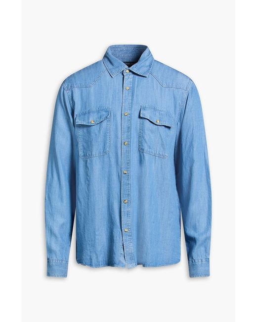 Frescobol Carioca Blue Souza Denim Shirt for men