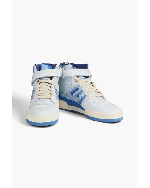 Adidas Originals Blue Forum 84 Printed Faux Leather High-top Sneakers for men