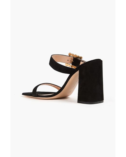 Gianvito Rossi Black Musa 95 Suede Mules