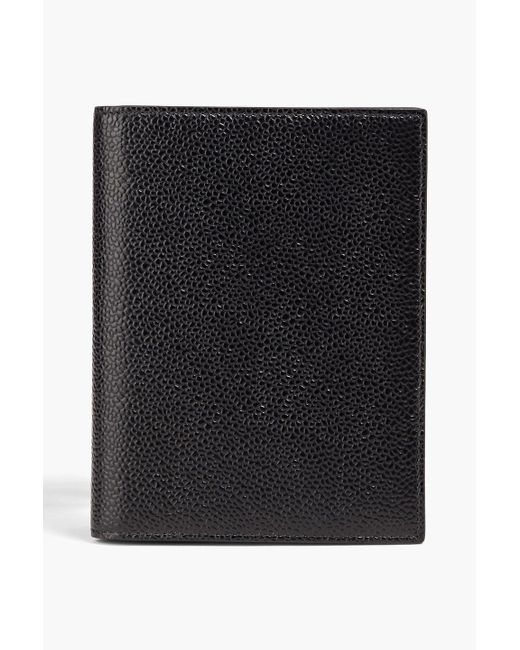 Thom Browne Black Pebbled-leather Passport Cover for men