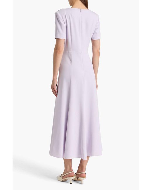 Roland Mouret Purple Draped Crepe Maxi Dress