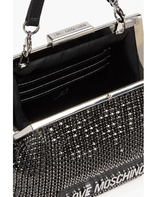 Love Moschino Black Embellished Faux Leather Tote