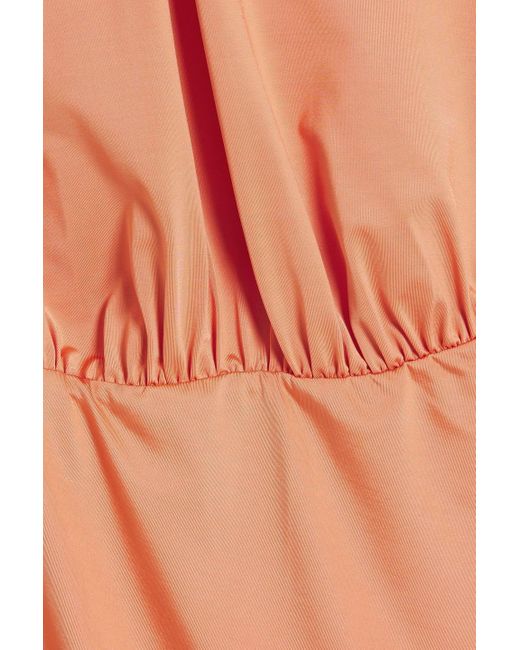 Veronica Beard Orange Sylvie Draped Stretch-jersey Midi Dress