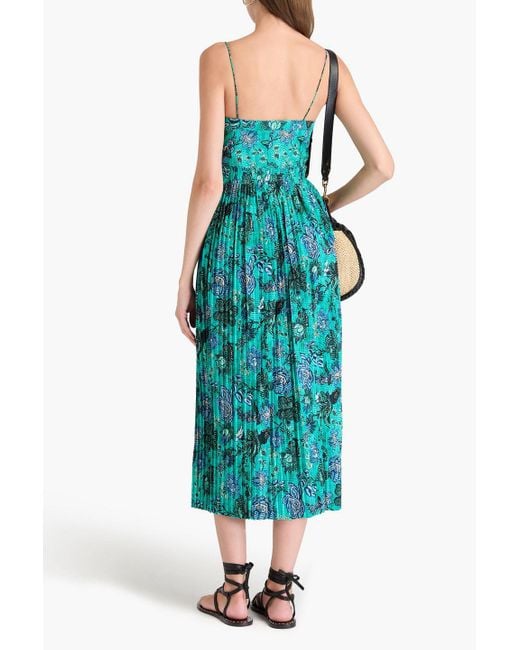 Ulla Johnson Blue Jessie Printed Cotton-poplin Midi Dress