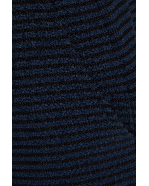 Thom Browne Blue Striped Cotton-blend Bouclé-tweed Shorts for men