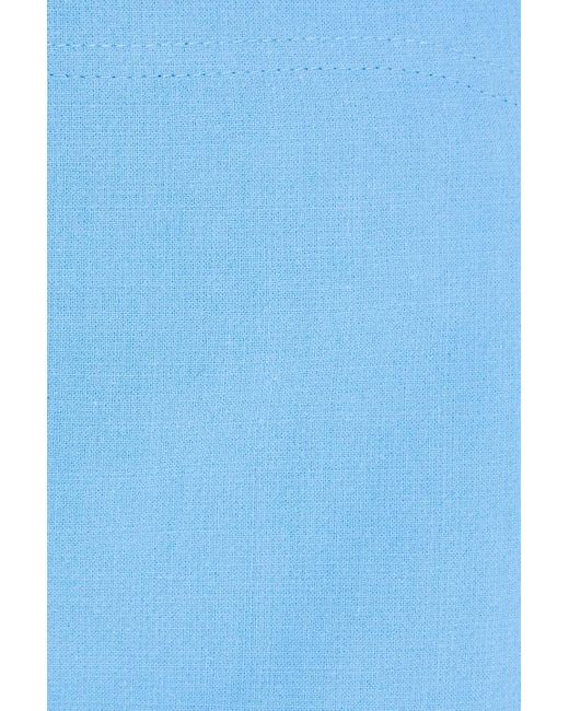 Ganni Blue Bead-embellished Cotton Mini Skirt