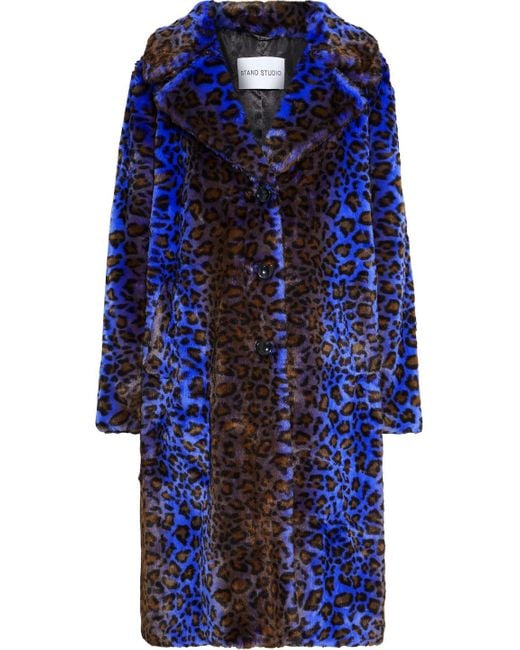 Blue leopard coat online