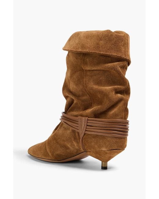Isabel Marant Brown Edrika Embellished Suede Ankle Boots