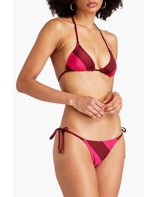 Zimmermann Red tiggy Striped Triangle Bikini