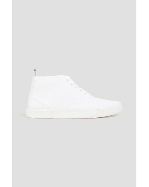 Thom Browne White Heritage Canvas Sneakers