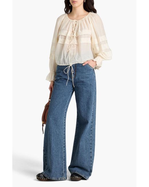 Ulla Johnson White Cora Cotton And Silk-blend Voile Blouse