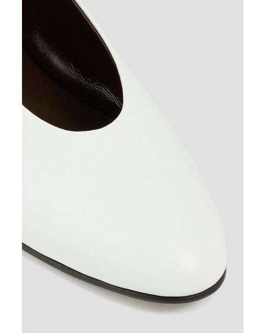 TOVE White Darcy Leather Ballet Flats