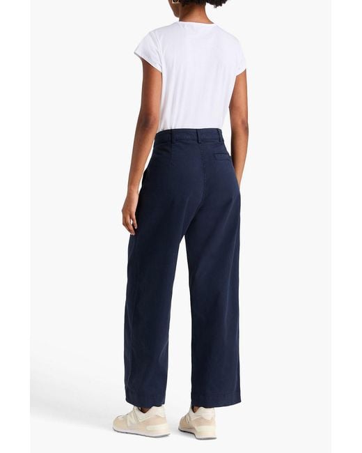 YMC Blue peggy Cotton-blend Canvas Wide-leg Pants