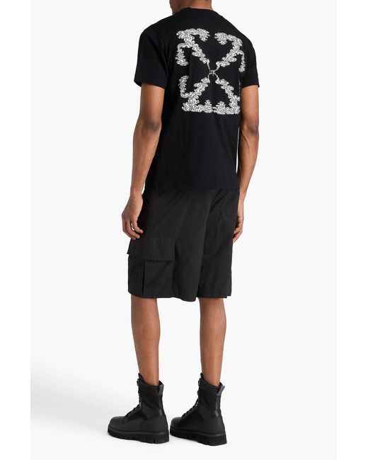 Off-White c/o Virgil Abloh Black Printed Cotton-Jersey T-Shirt for men