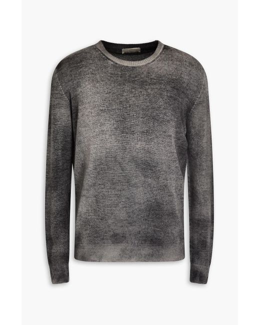 120% Lino Gray Mélange Cashmere Sweater for men