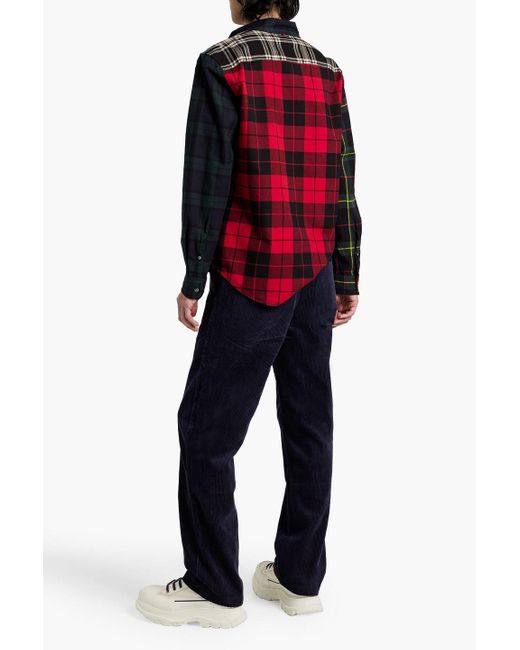 Alex Mill Mill kariertes hemd aus baumwollflanell in patchwork-optik in Red für Herren