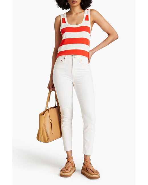 Re/done White High-rise Skinny Jeans