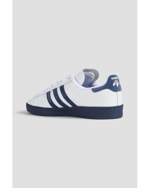 Adidas Originals Blue Campus Adv Suede-trimmed Leather Sneakers for men