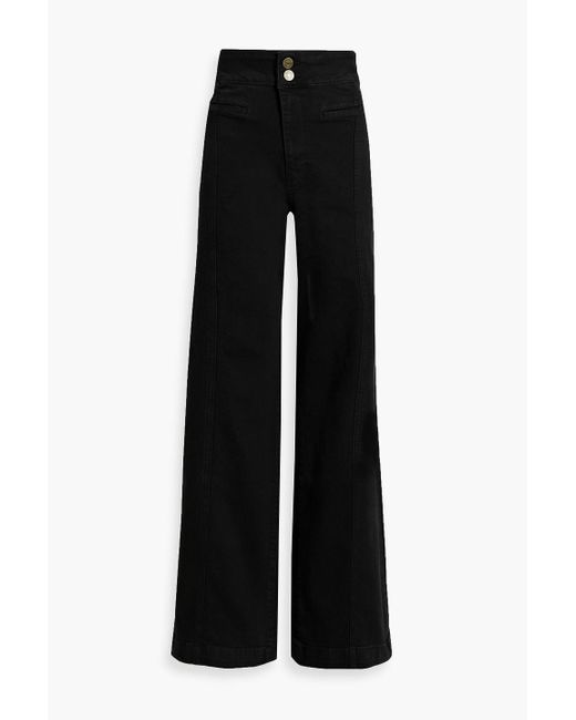 FRAME Black Tailored High-rise Wide-leg Jeans