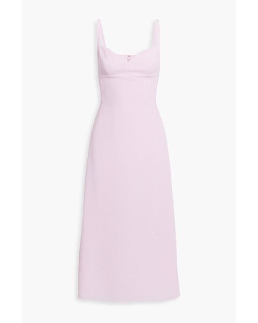Emilia Wickstead Pink Myrana Textured-Crepe Midi Dress