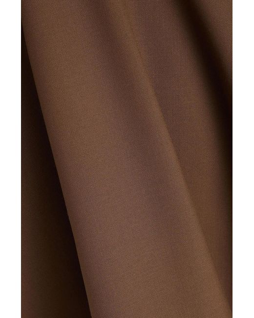 Loulou de Saison Brown Samo Wool-Blend Twill Midi Skirt