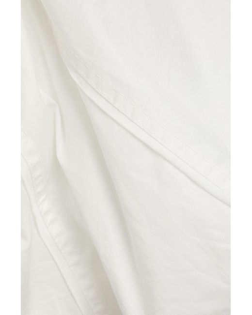 Aje. White Luna Cropped Linen-blend Top